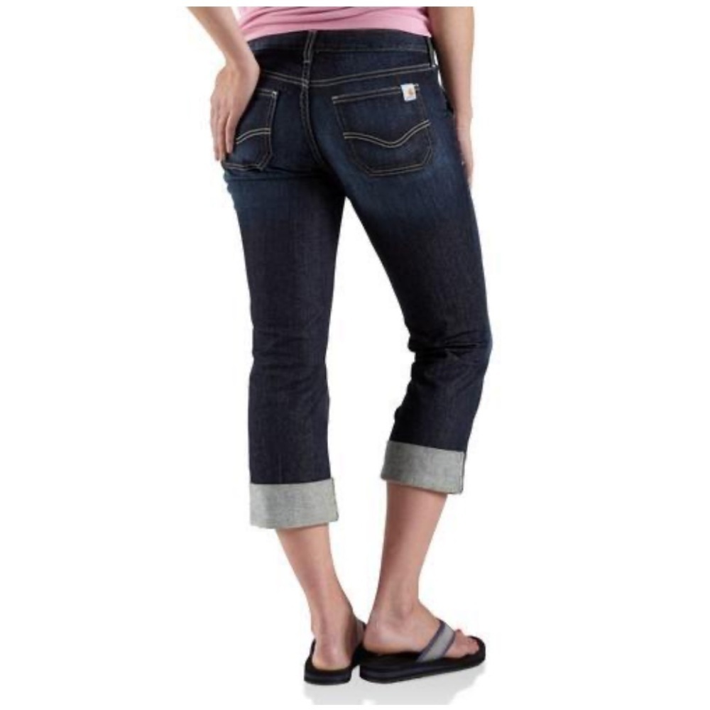 Carhartt WB071 - Women's Curvy Tomboy Cropped Jean, Blue, Size 14, NWT - Picture 4 of 8